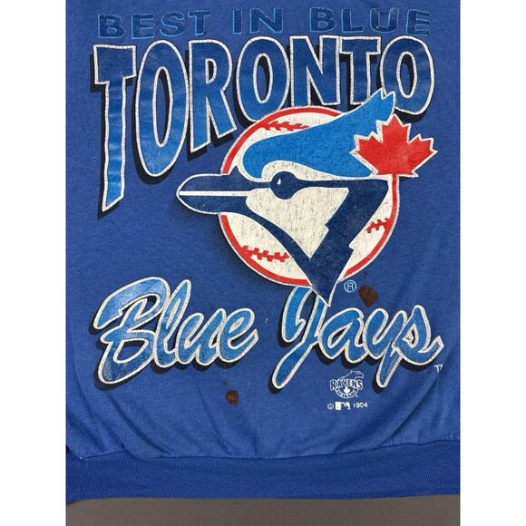 Rare Vintage 90s 1994 Toronto Blue Jays Baseball Blue Crewneck Ravens Sweatshirt - Picture 4 of 16